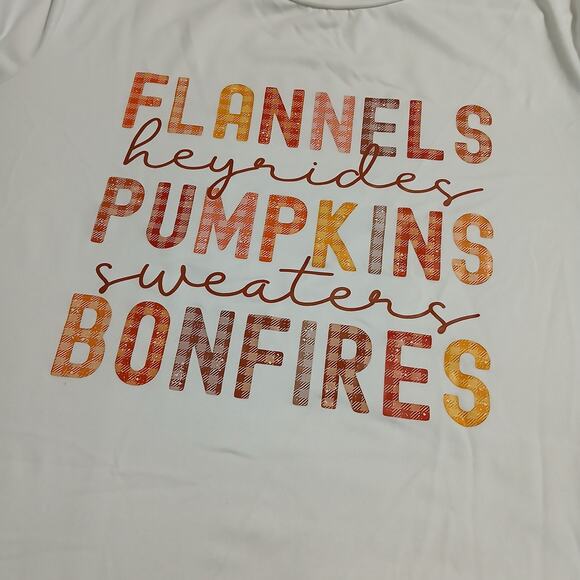 Shein Women's Medium Cream Long-Sleeved Fall-Themed Teeshirt Top - Picture 5 of 12